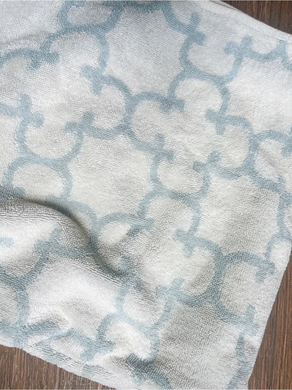 Vintage Charter Club Cotton Blue & White Patterned Bath Towel
